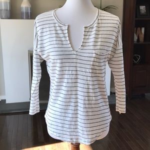 MADEWELL V-neck pocket 3/4 sleeve tee